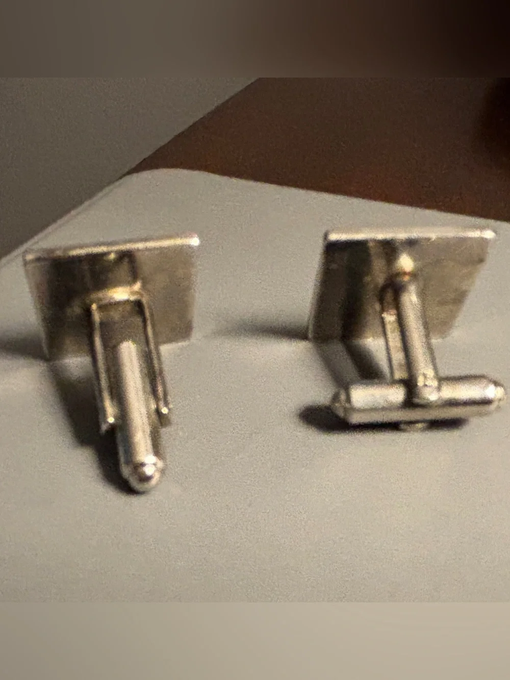 Men’s silver square cufflinks